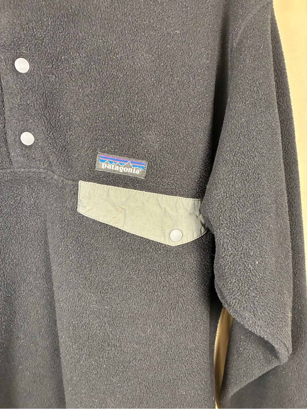 VTG Patagonia Synchilla T Snap Lightweight Fleece Company Logo Pullover Sweat - Picture 2 of 10